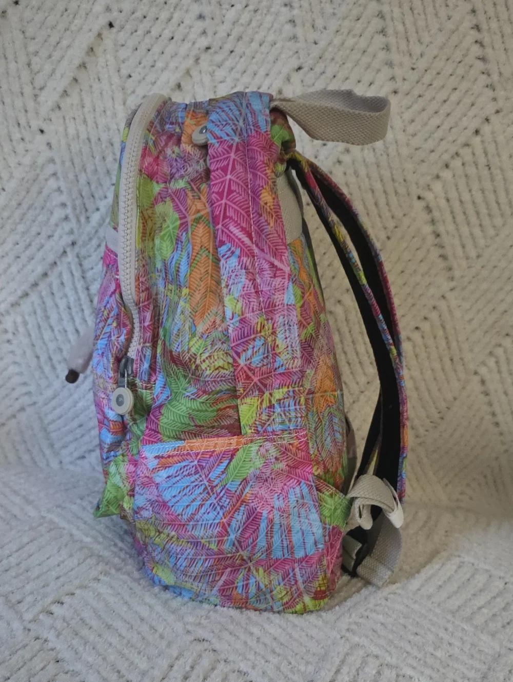 Kipling Bright Multicolor Palm-Print Mini Backpack
